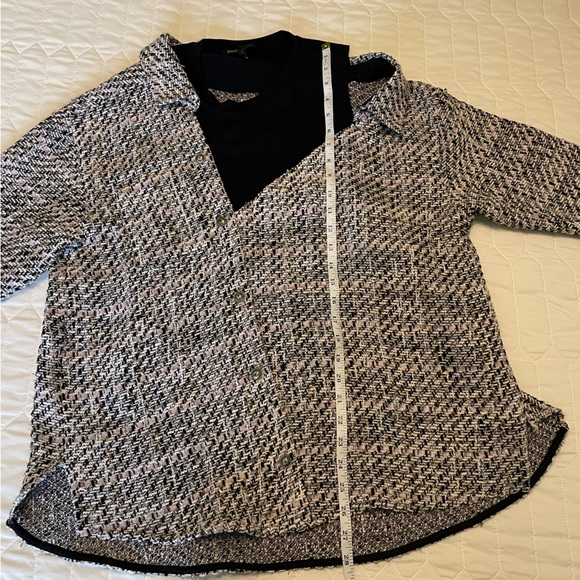 Maje Trompe-l'oeil tweed shirt Size 1 - Picture 4 of 10